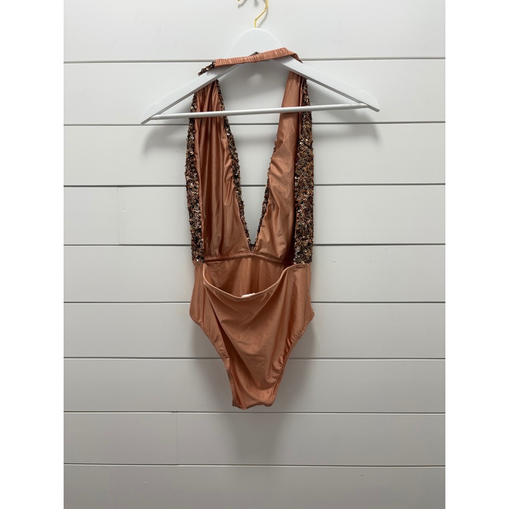 Out From Under Sequin Super Plunge Bodysuit Size Small - Picture 2 of 2